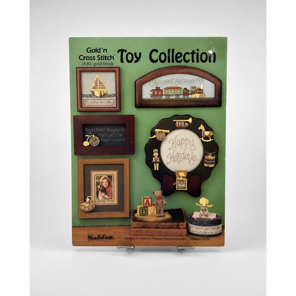 Vintage Needleform Gold'n Cross Stitch Toy Collection Pattern Leaflet 10234